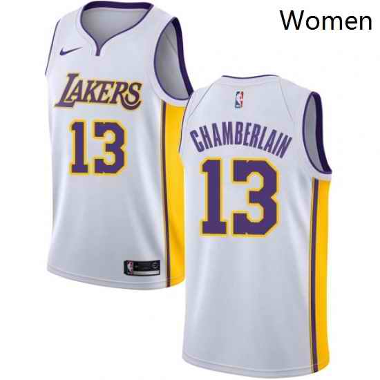 Womens Nike Los Angeles Lakers 13 Wilt Chamberlain Swingman White NBA Jersey Association Edition